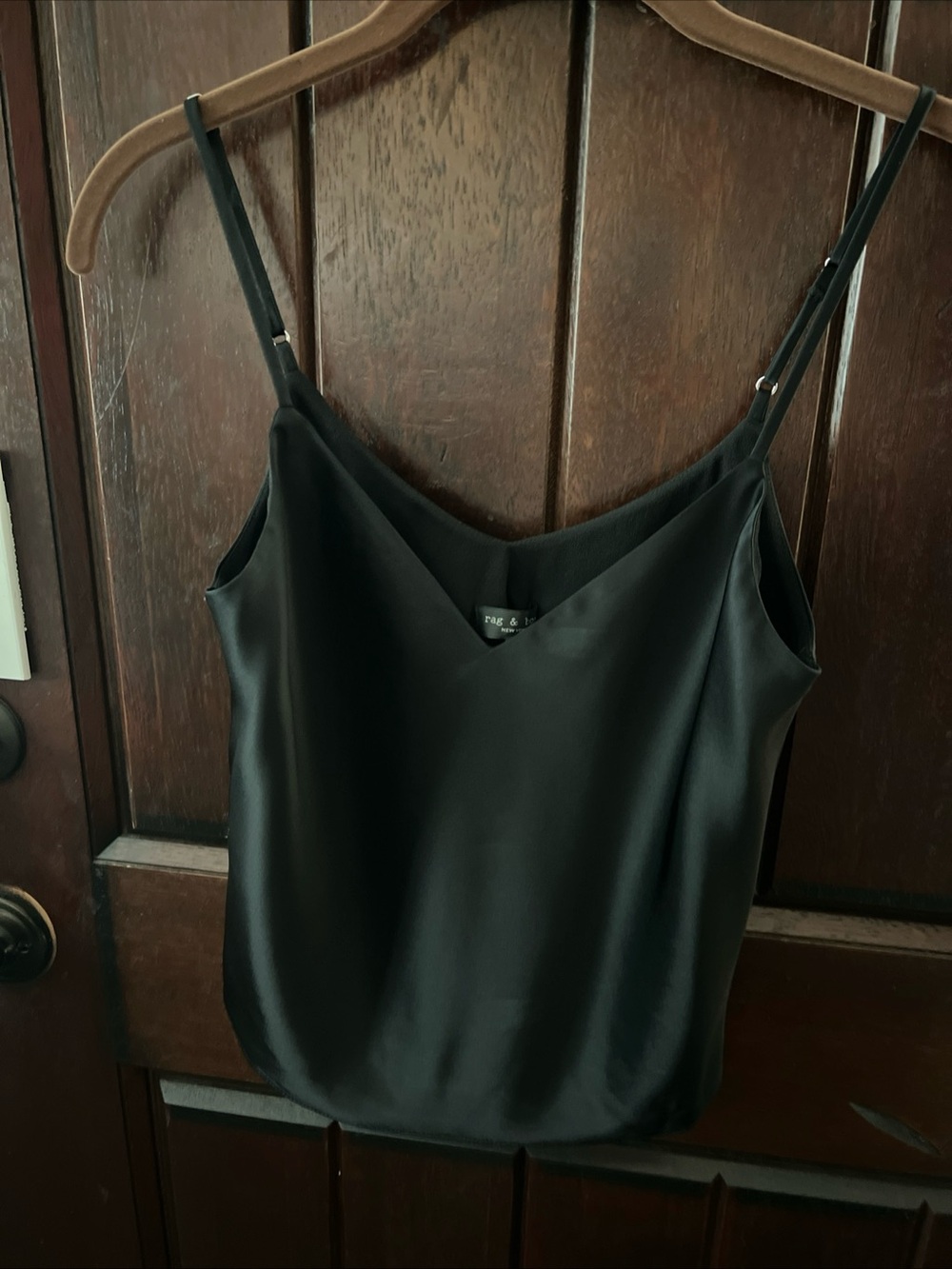 Rag and Bone Samantha double v neck satin camisole tank top